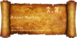 Kazai Martin névjegykártya